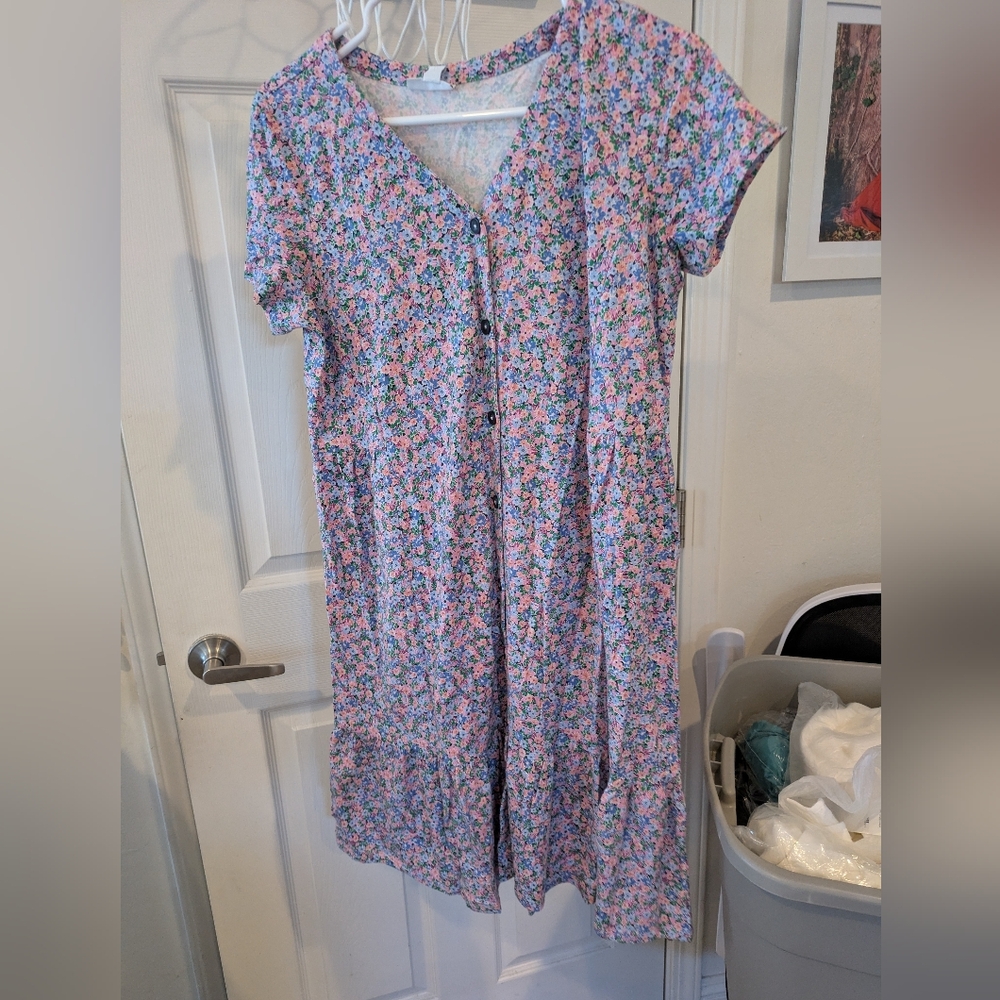 J. Jill Multicolor Floral Midi Dress